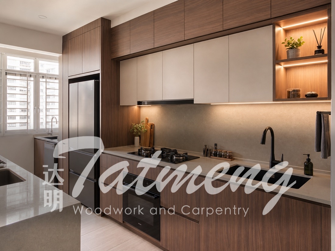 Custom HDB kitchen cabinet concept