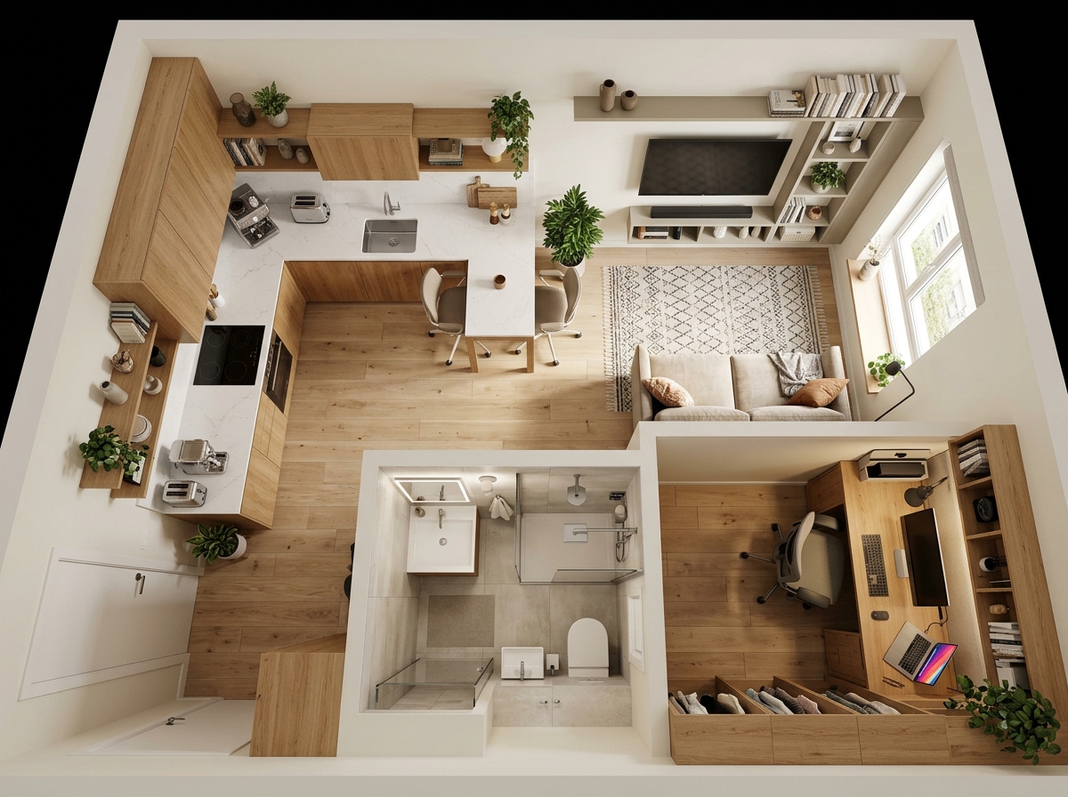 Tampines Residences - Smart Kitchen and Living - view 3