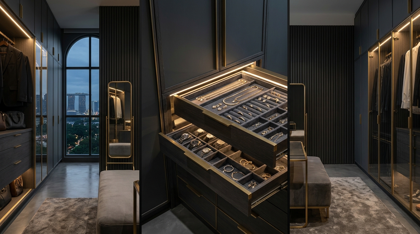 Wardrobe with integrated lighting